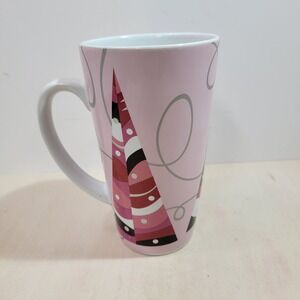 Starbucks Coffee Pink Tall Latte Mug‎ 2004 Holiday Christmas Tree Design